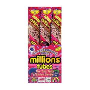 MILLIONS Tubes Blackcurrant Buzz 55g (12x12) 12ct