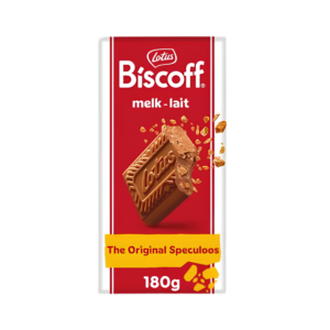 LOTUS Biscoff Milk Chocolate Tablet Speculoos Creme 180g 16ct