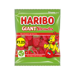 HARIBO Bag Giant Strawbs 140g (Vegetarian) 12ct